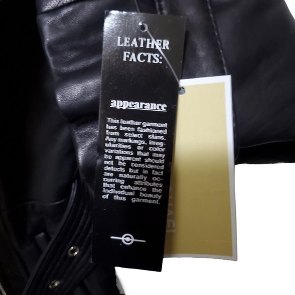 NWT Michael Kors Leather Jacket Moto Black Belt Long Asymmetrical Zip Sz XS READ - Picture 12 of 15